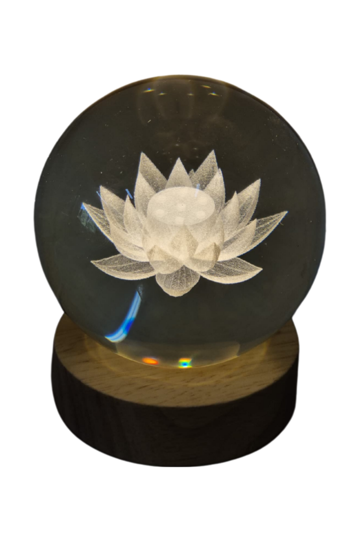 Luminaria globo gde c base flor de lotus 1
