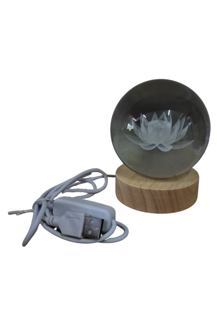 Luminaria globo gde c base flor de lotus 2
