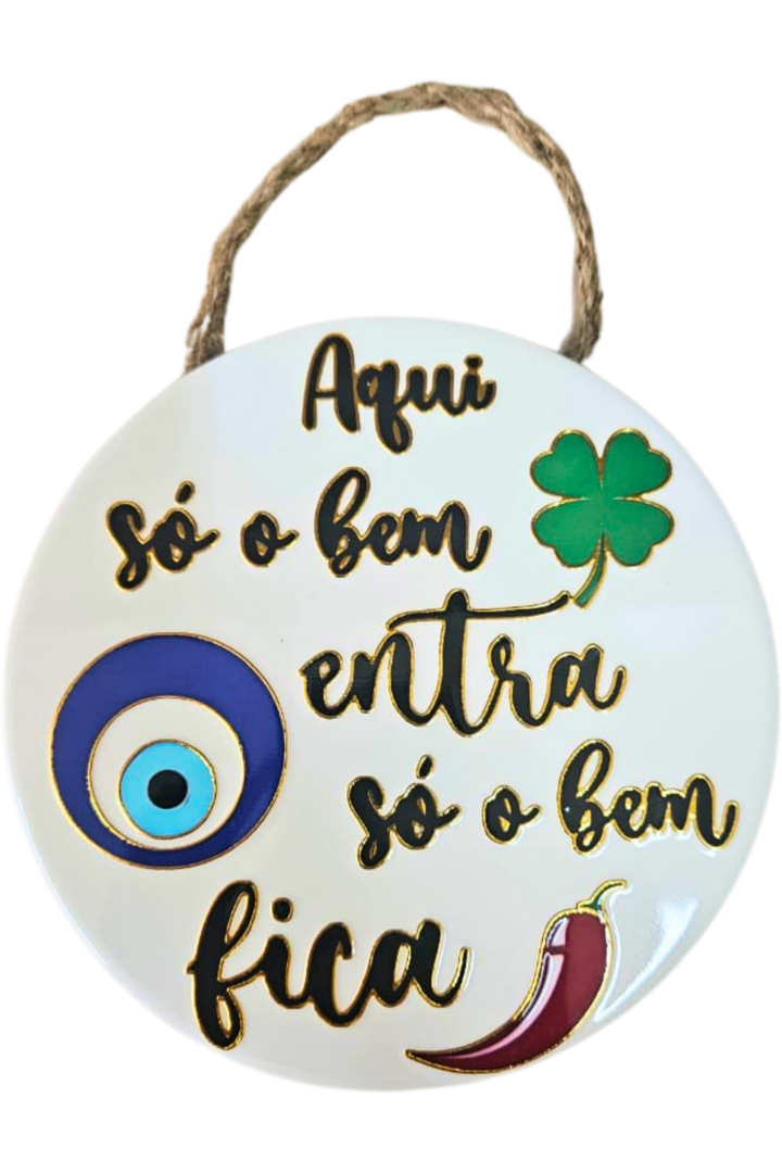 Mandala olho grego porcelana com dizer 1