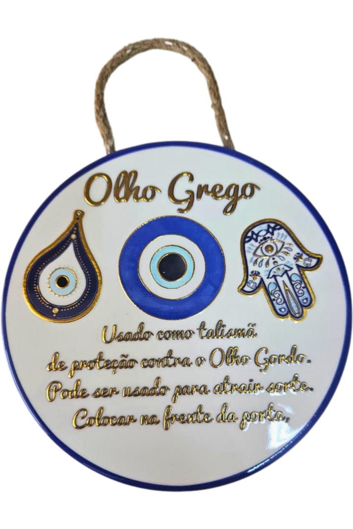 Mandala olho grego porcelana com dizer 7