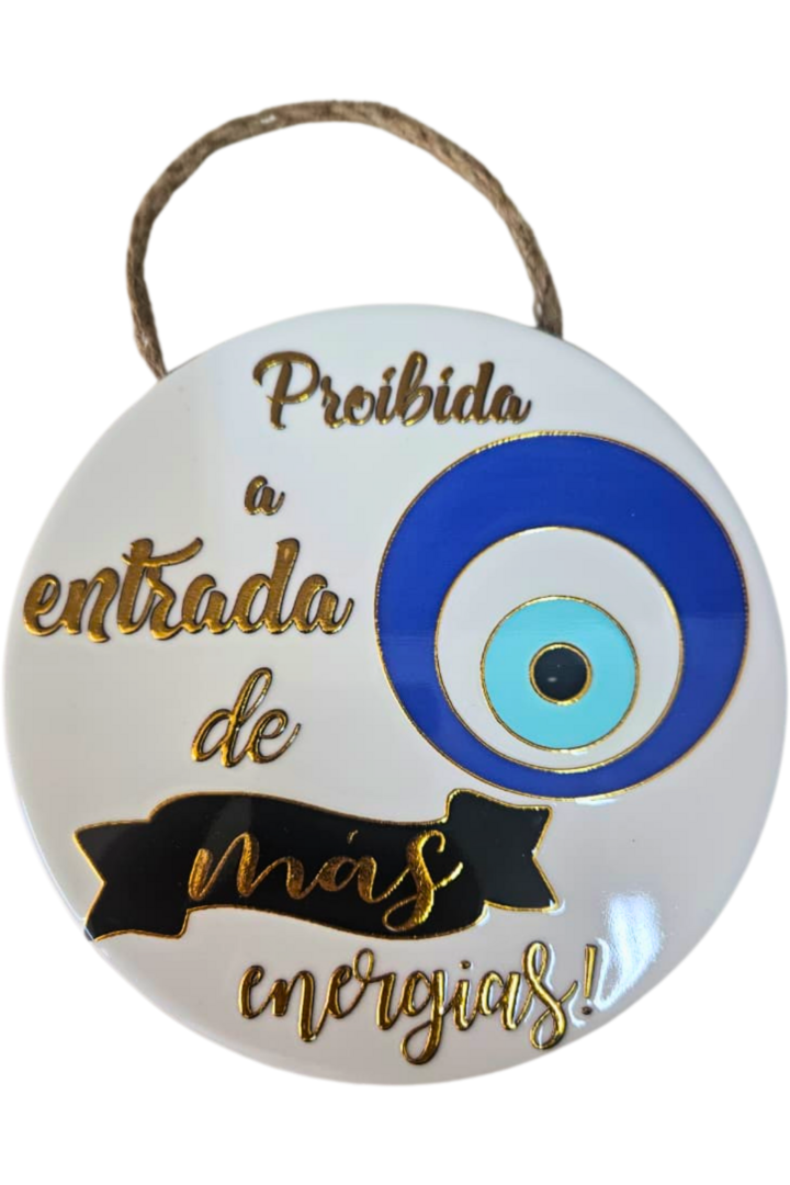 Mandala olho grego porcelana com dizer 8