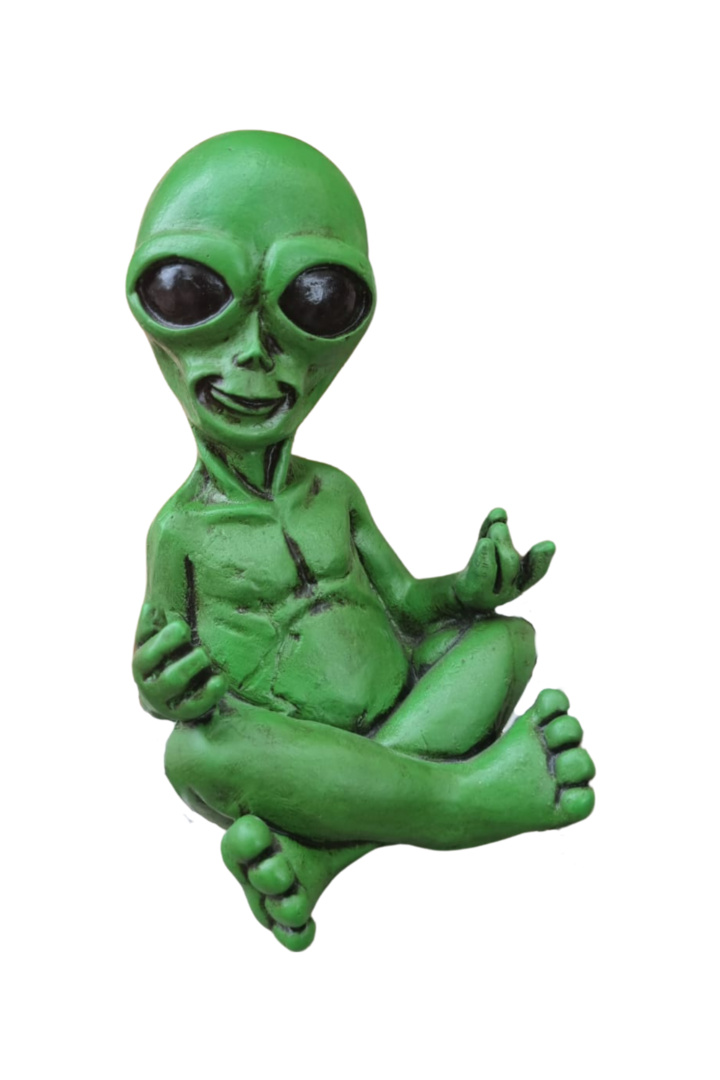 Alien meditando verdecinza 17cm 1