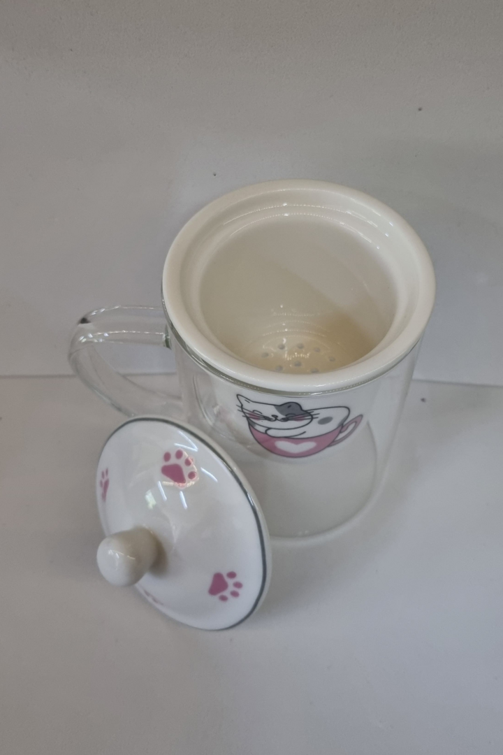 Caneca vidro c infusor porcelana 14045 2