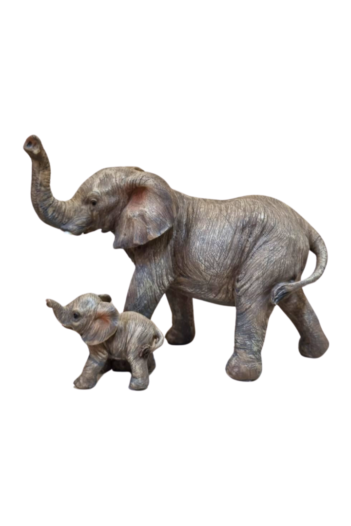 Elefante com filhote 15cm 2