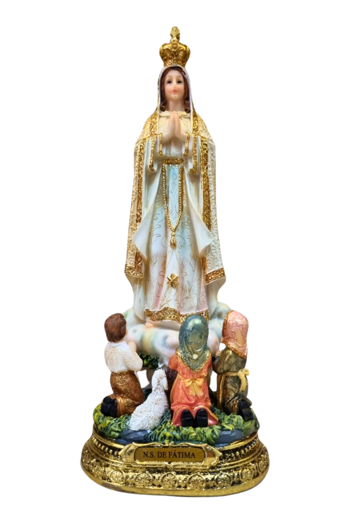 Nossa senhora de fatima com pastores 31cm 1
