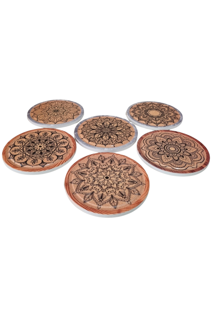 Porta copos porcelana mandala c6 2