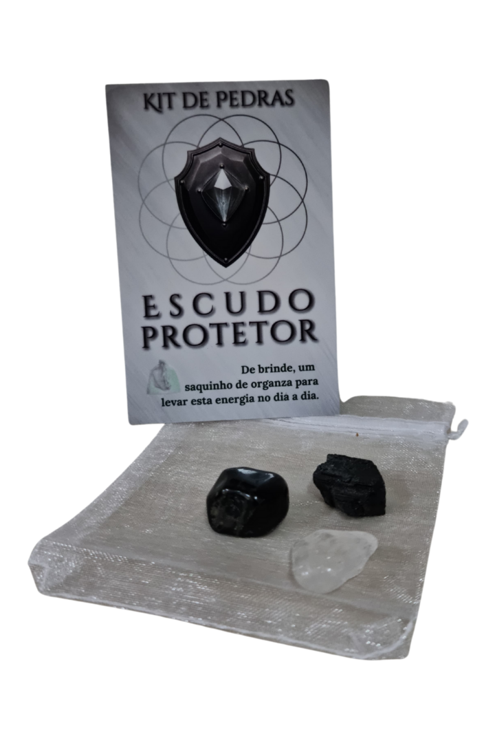 Kit escudo protetor 3 pedras