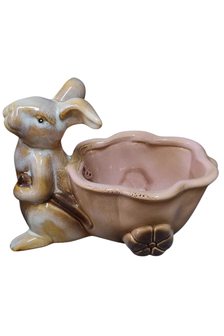 Coelho cesta carrinho porcelana 1