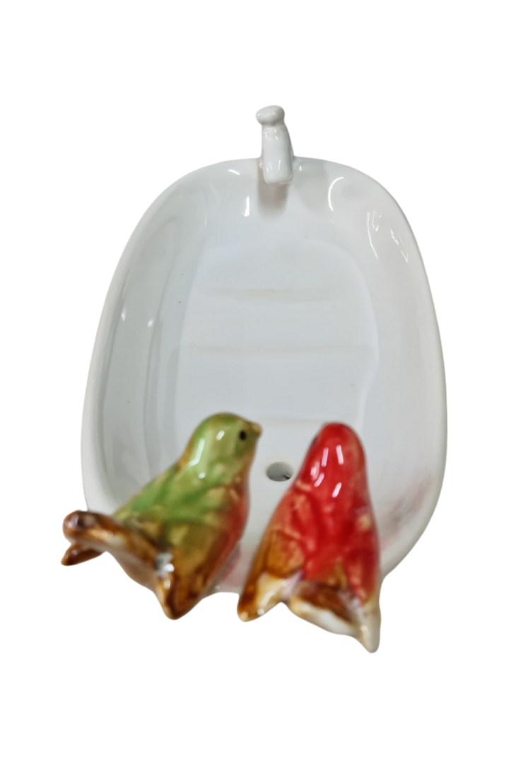 Saboneteira 2 passarinhos porcelana jy1848 3