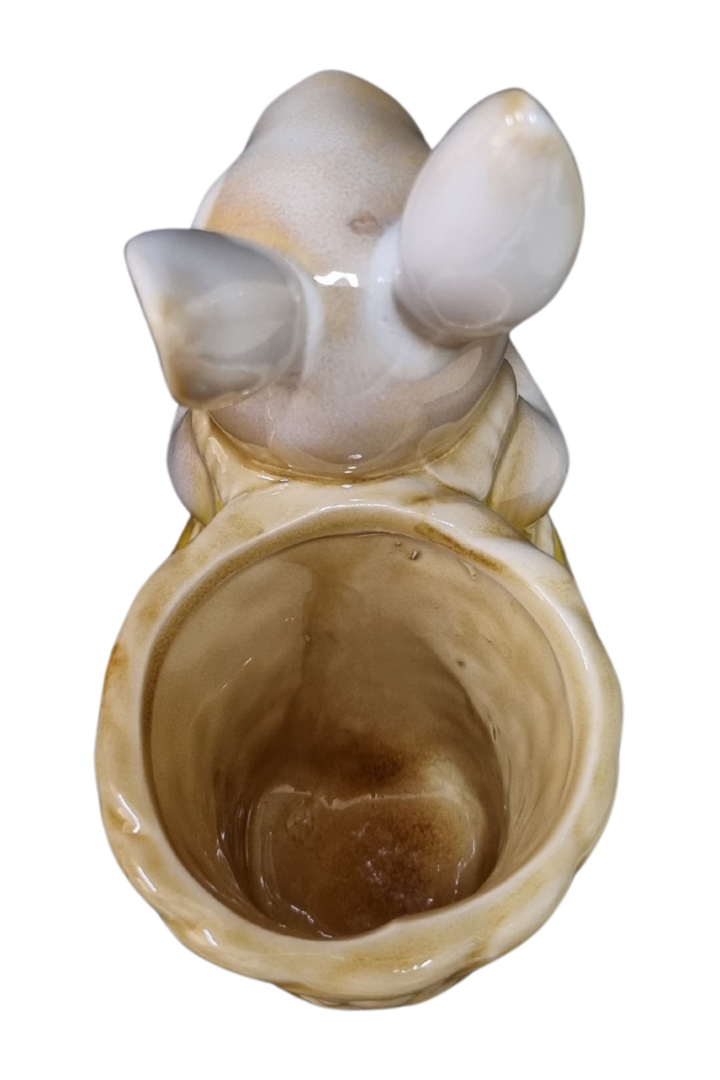 Coelho cesta porcelana med 3