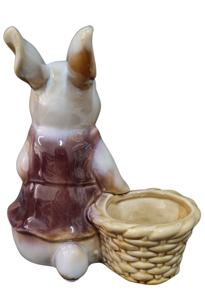 Coelho cesta porcelana med 6