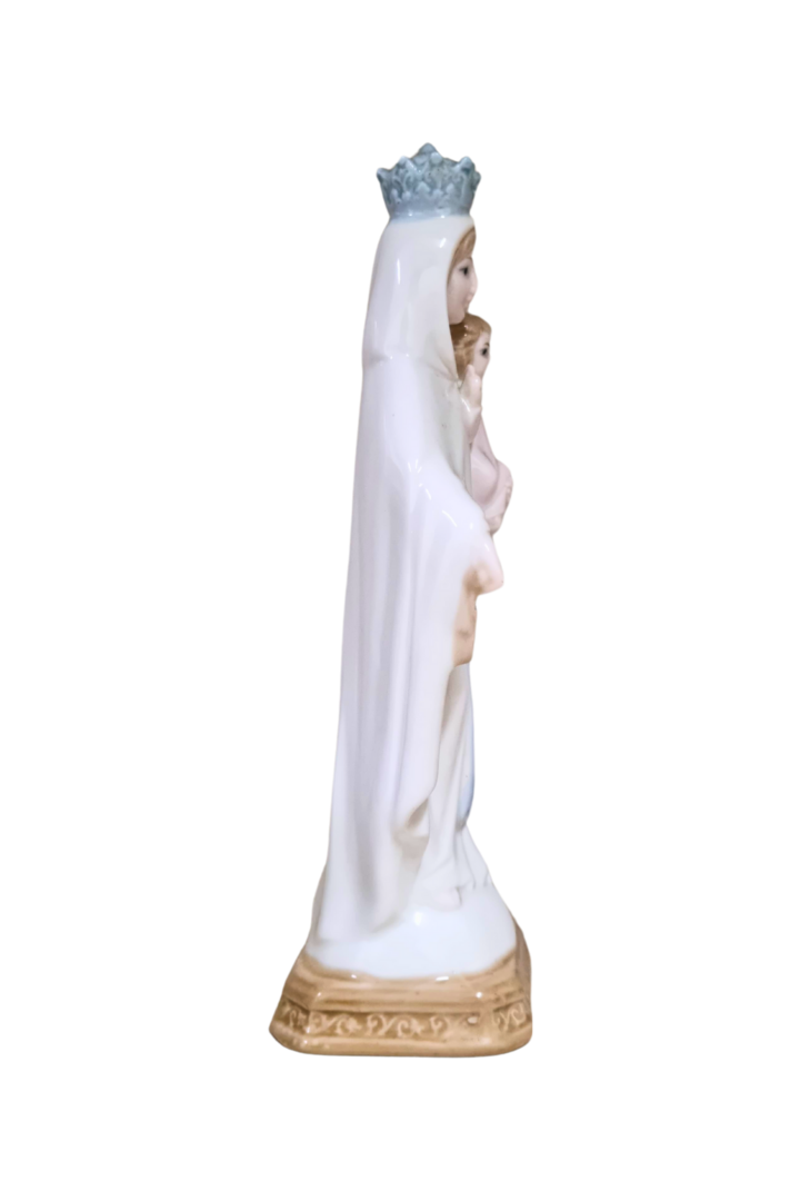 Nossa senhora do carmo porcelana blue white 12 5cm 2