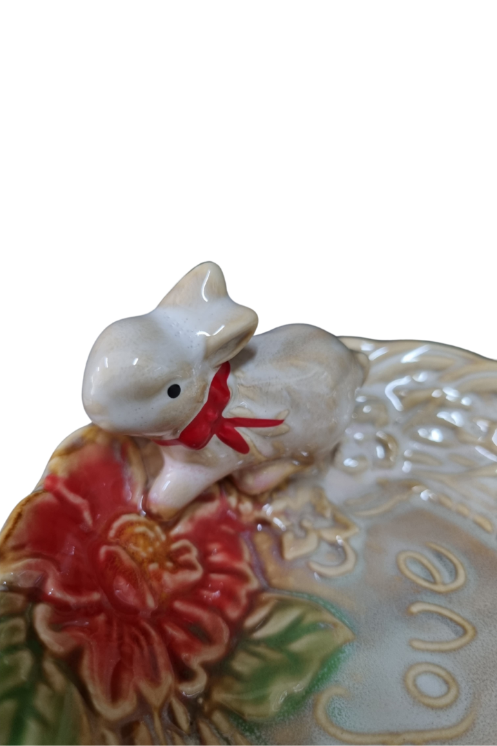 Petiskeira coelho love porcelana 3