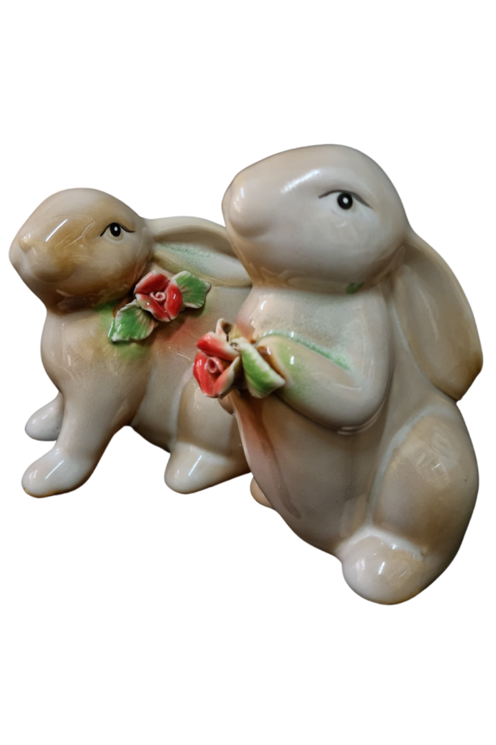 Dupla de coelhos porcelena 1