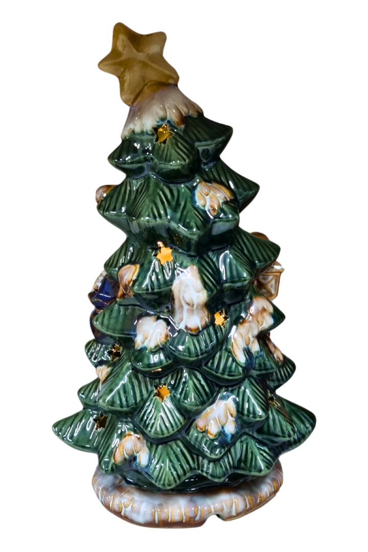 Papai noel arvore c luz porcelana 3