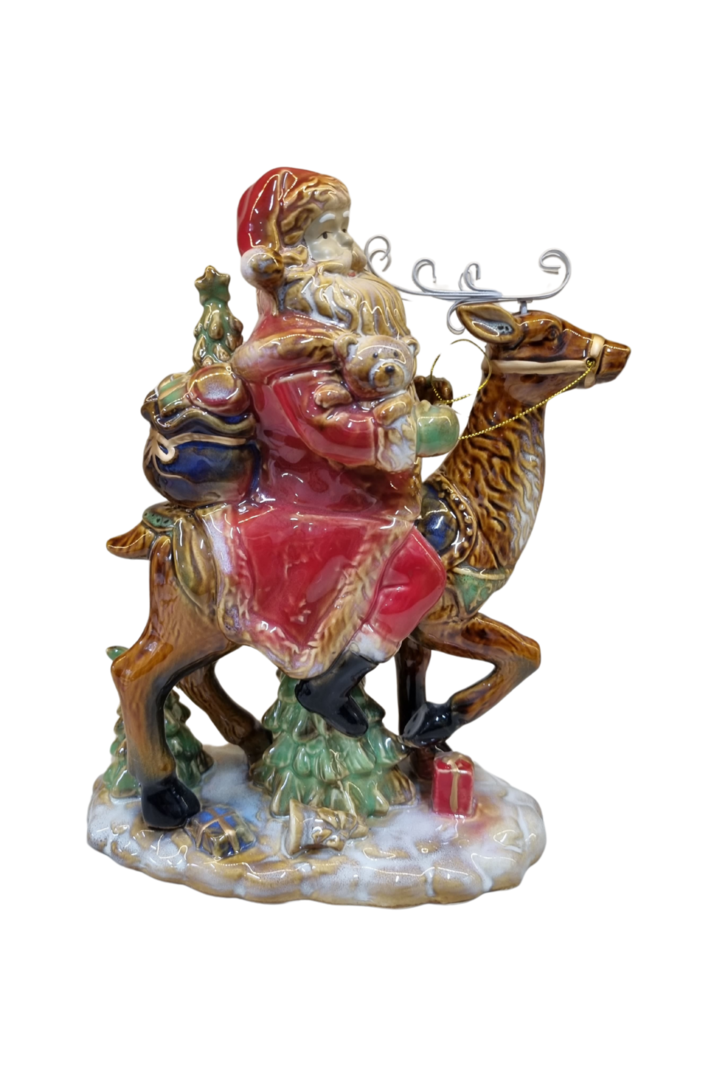 Papai noel c rena porcelana 1