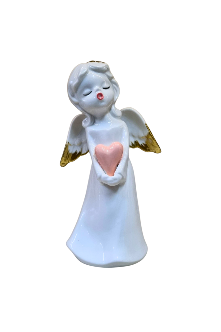 Anjo branco coracao porcelana 1