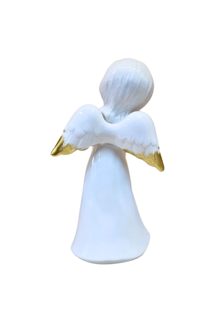 Anjo branco coracao porcelana 3