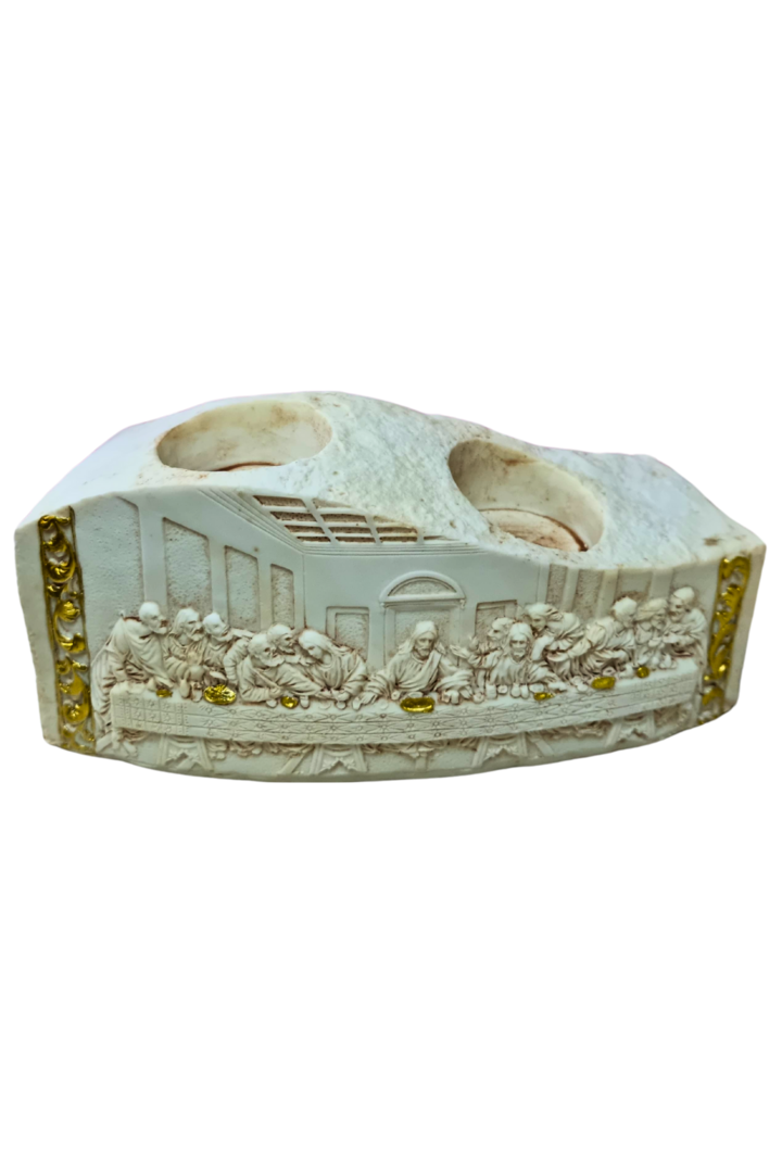 Porta vela santa ceia white w802 1