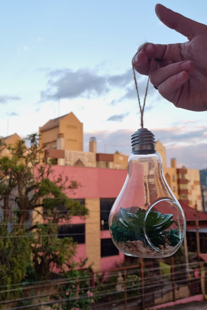 Enfeite lampada vidro c leguminosa wx77118 2